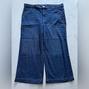 Time and Tru High Rise Wide Leg Capri Jeans (18)